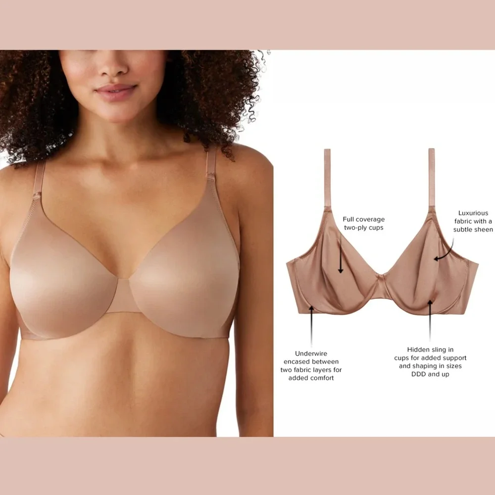 NWT $65 Wacoal [ 38G US ] Inner Sheen Underwire Bra in Roebuck Tan #T2016‎